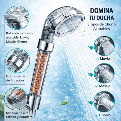Cabezal de ducha iónico con 3 modos