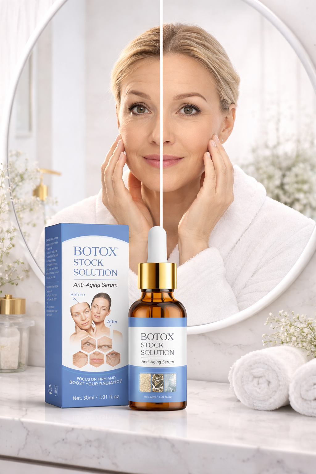 Suero antienvejecimiento con solución concentrada tipo bótox