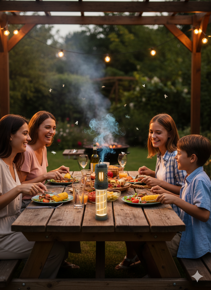 Lámpara Repelente de Mosquitos LED 3 en 1 Recargable