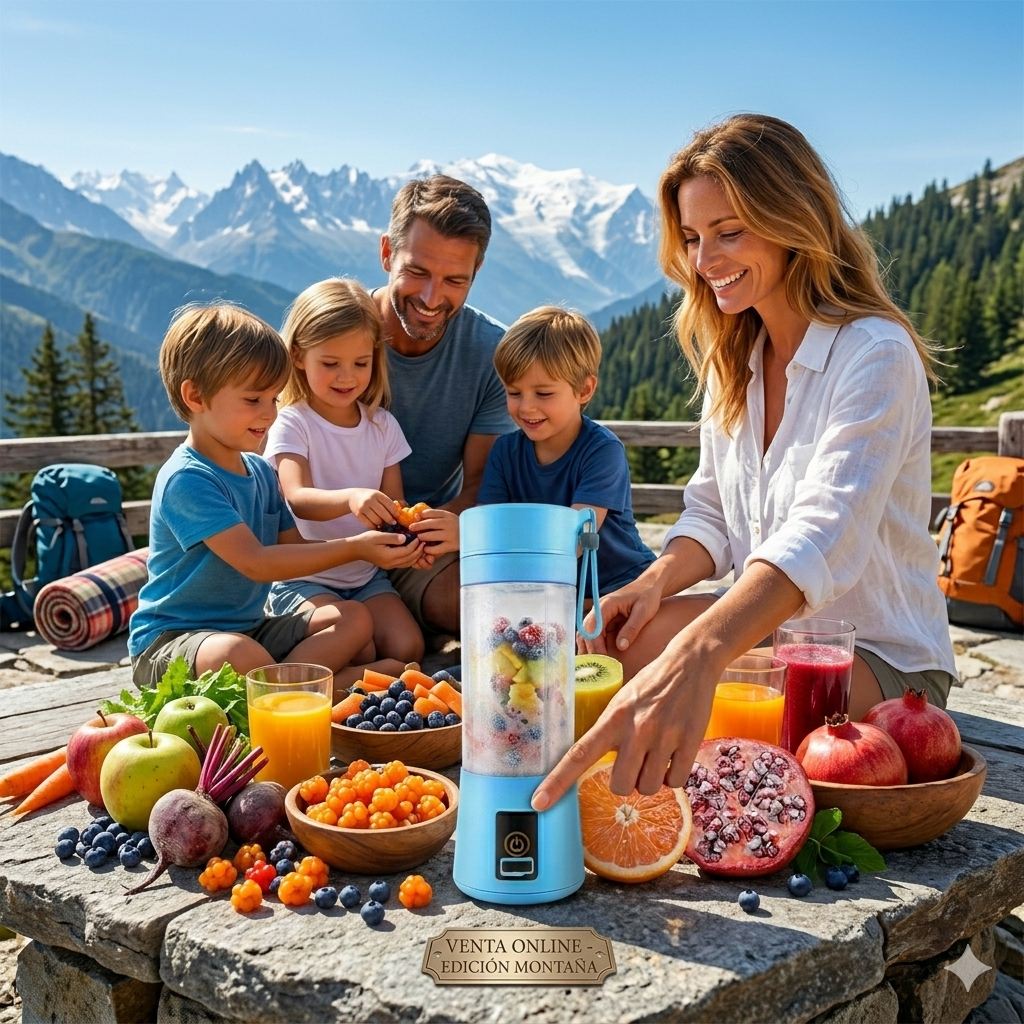 Licuadora USB SmoothyGo™ – Portátil y Recargable-Azul.
