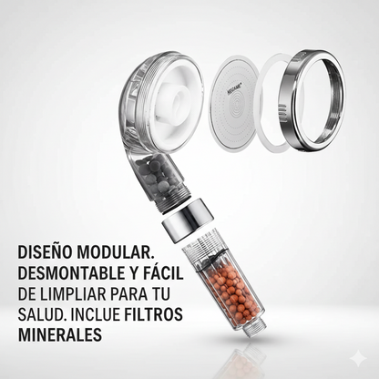 Cabezal de ducha iónico con 3 modos