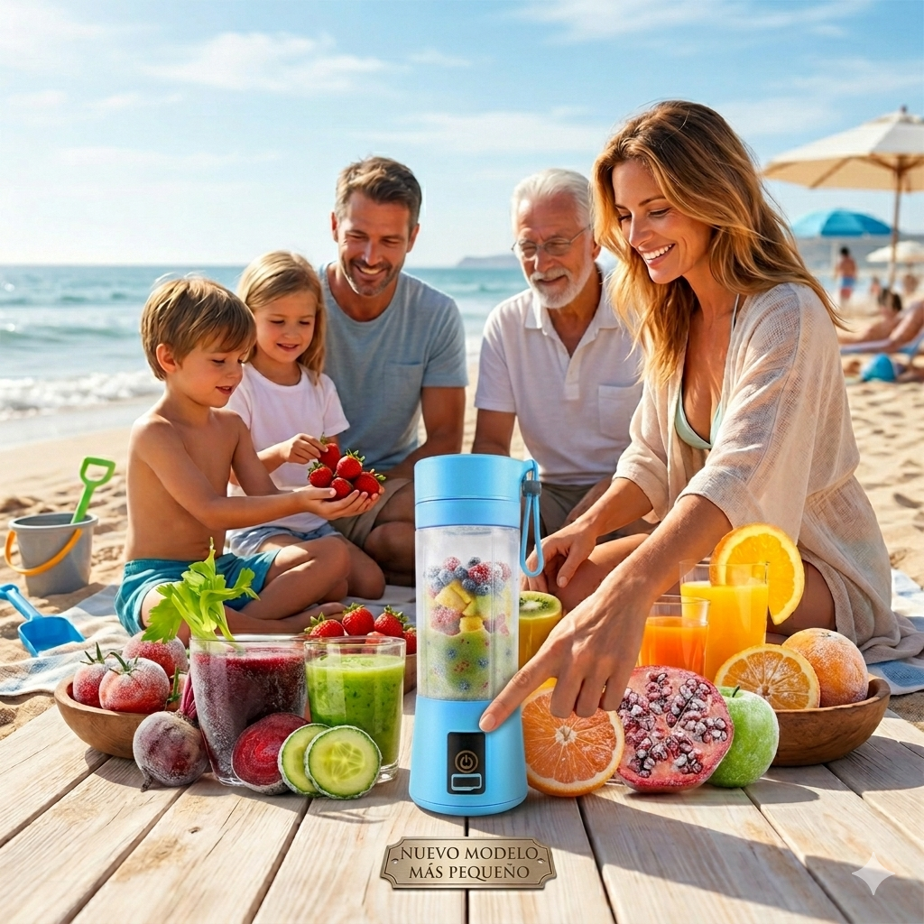 Licuadora USB SmoothyGo™ – Portátil y Recargable-Azul.