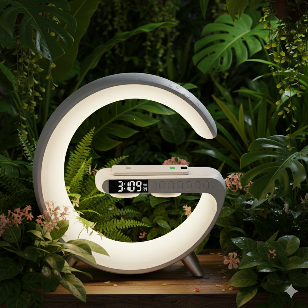 Smart G-Lumina: Estación de Carga 3-en-1 con Altavoz Bluetooth y Luz Atmosférica LED